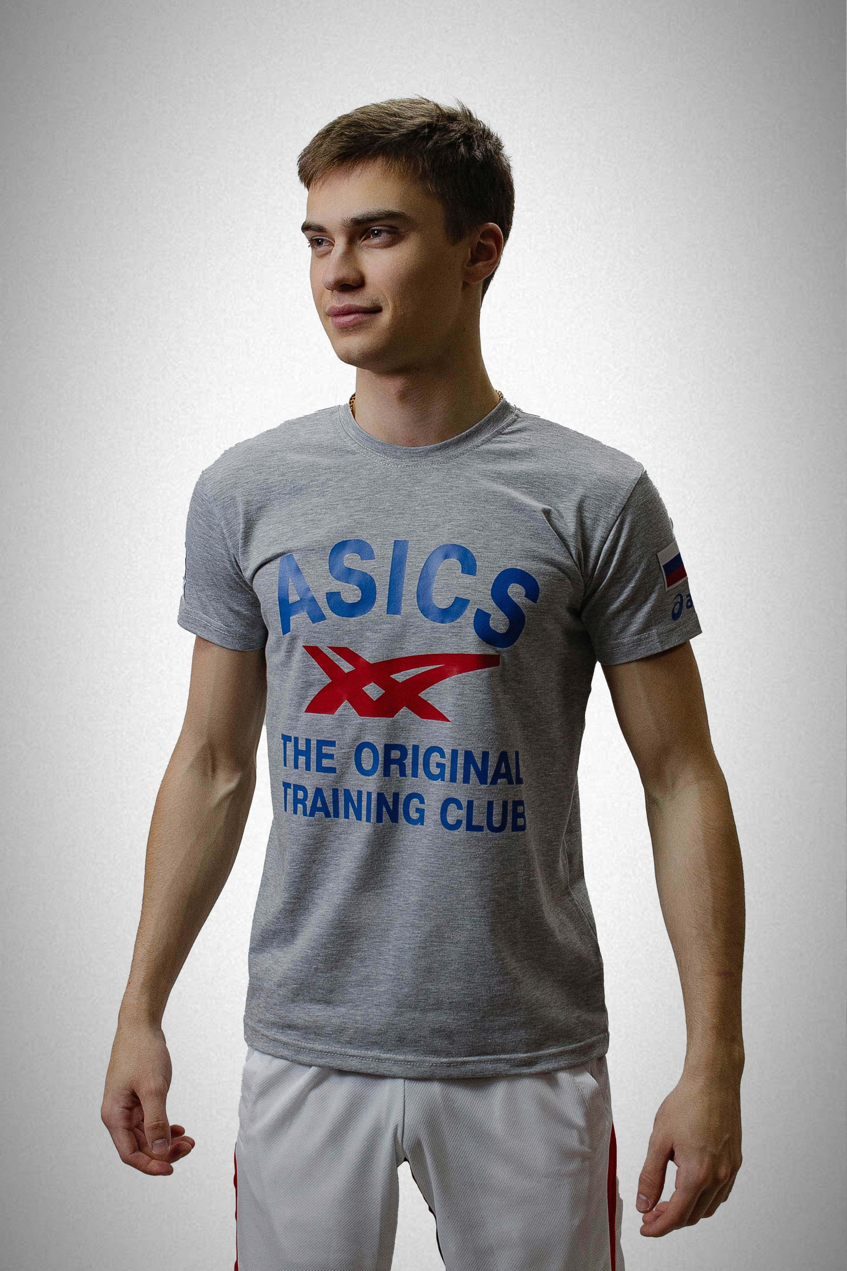 Футболка asics original wrestling серая 46