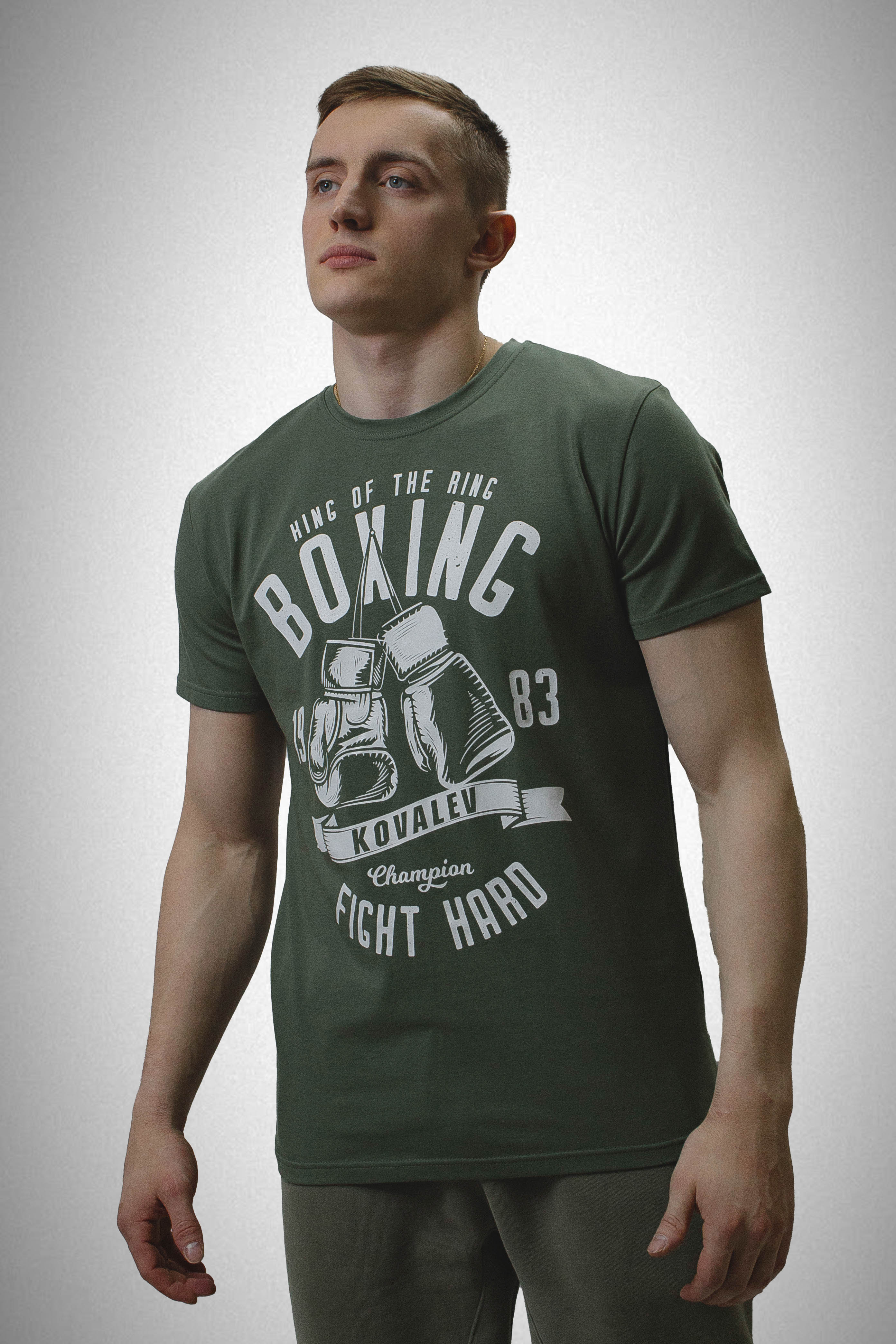 Футболка Krusher Fight hard (Оливковый, L)