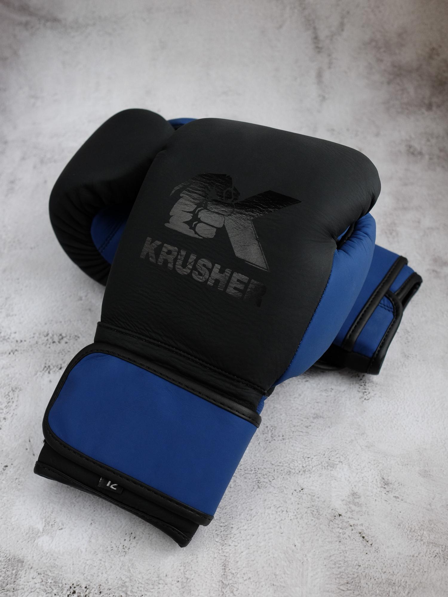 Боксер. перчатки на липуч. Krusher Boxing Spirit DarkBlue (р.12, Черно-синий)