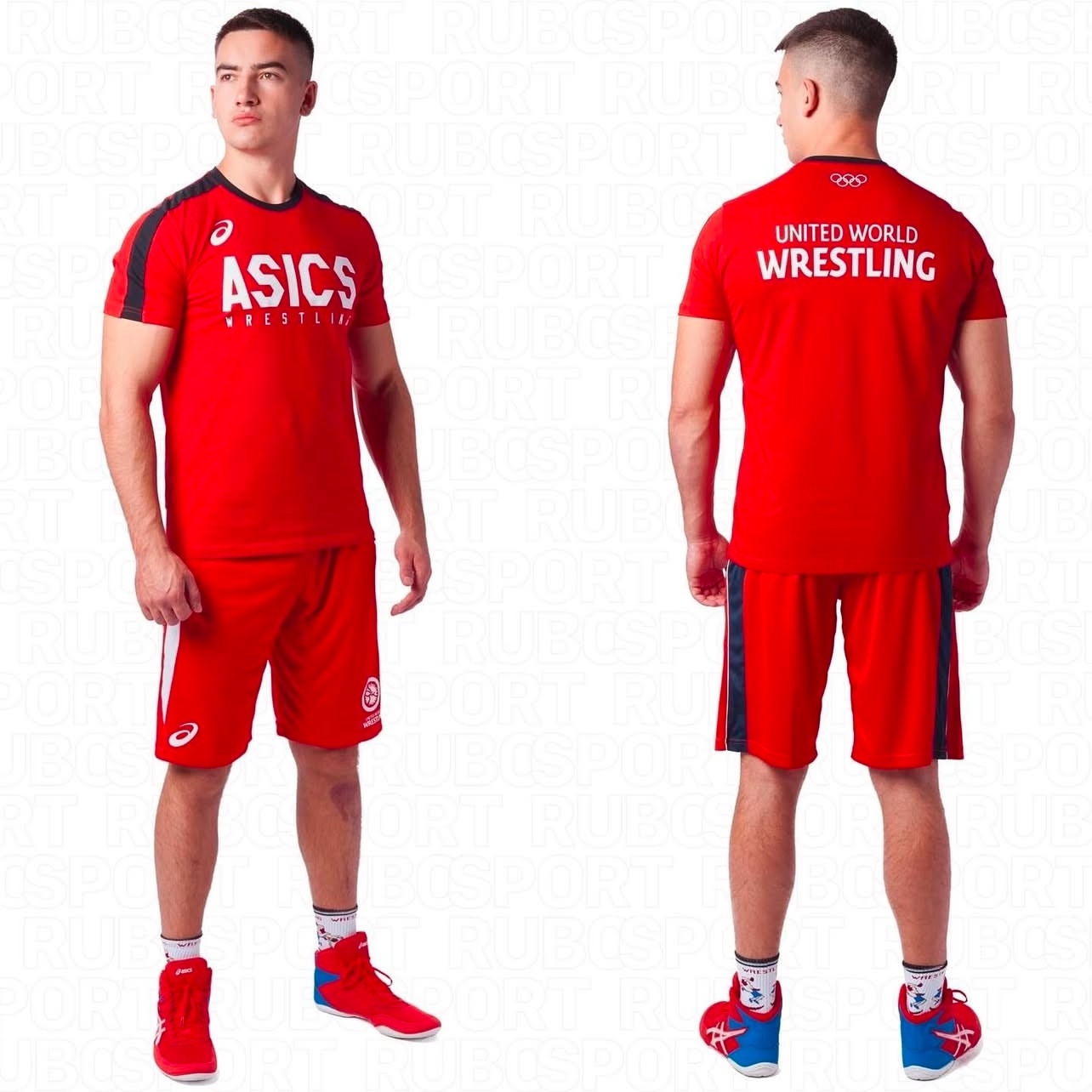 Шорты Asics крас. с бел. полосой