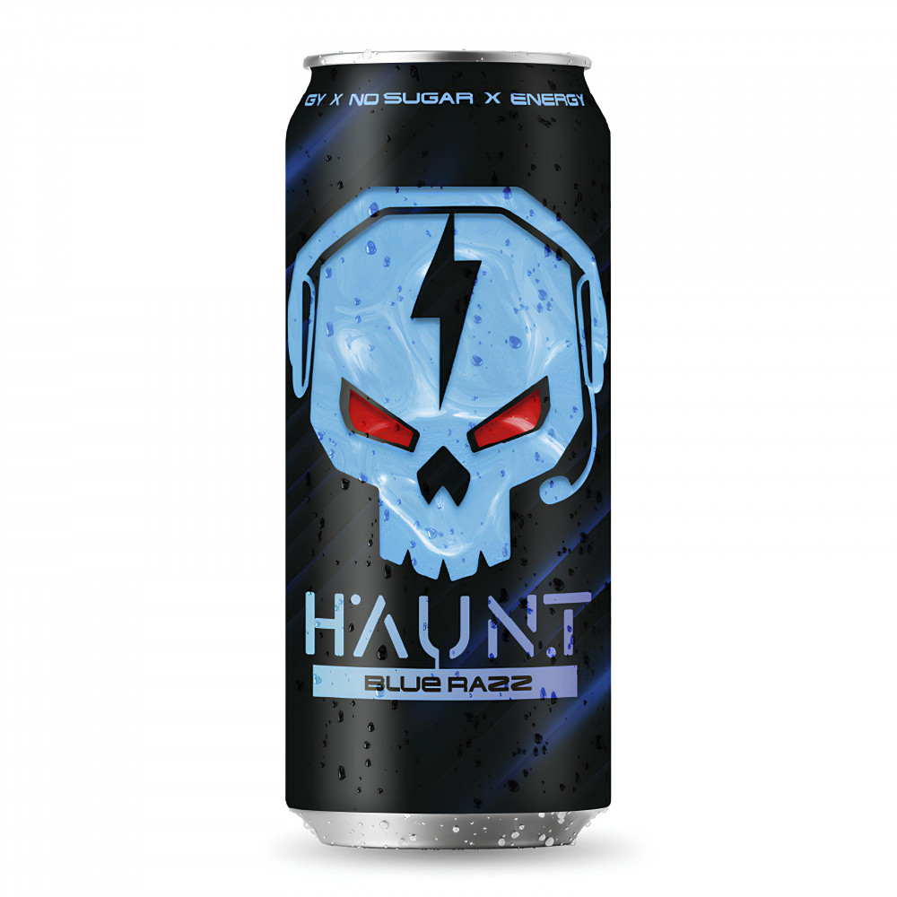 Энергетический напиток без сахара Fitness Food Factory HAUNT, 500 мл, Голубая малина