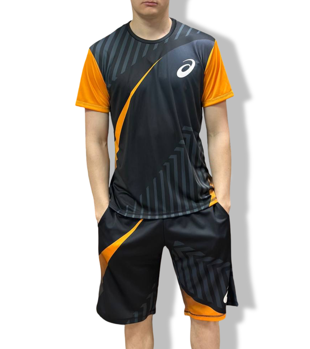 Костюм Asics Ш/Ф эластик (серый с желтым)