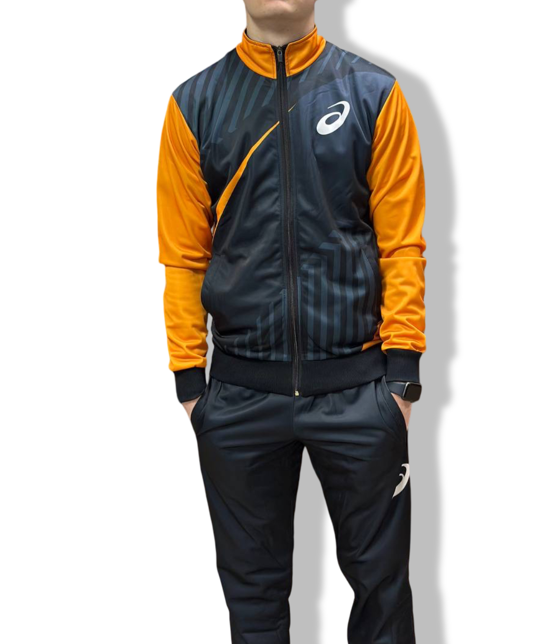 Костюм Asics эластик (серый с желтым)