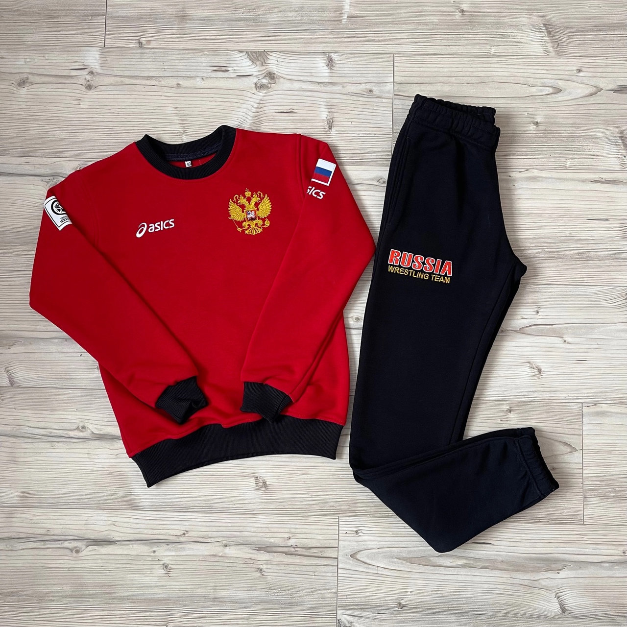 Костюм ASICS без замка (красный)